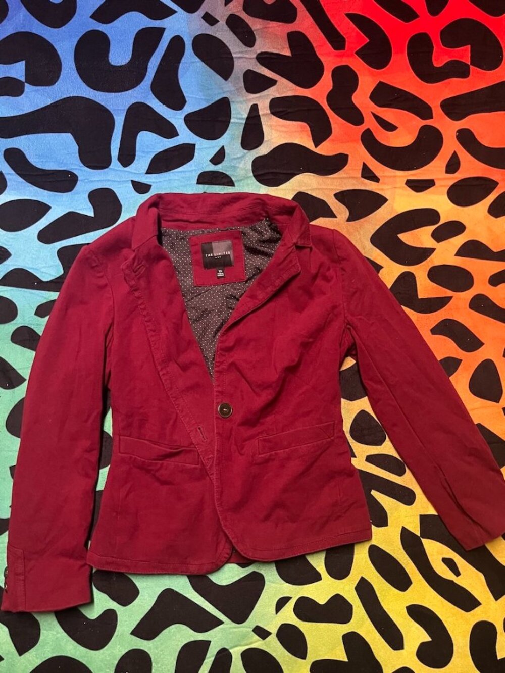 THE LIMITED RED LONG SLEEVE BLAZER JACKET XS